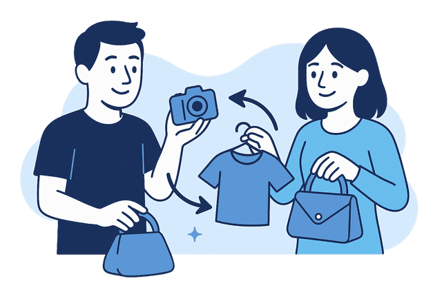 How Swappka works - step by step illustration